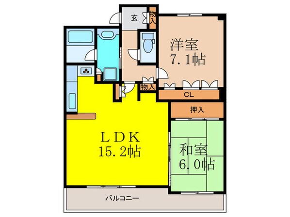 ﾗｲｵﾝｽﾞｶﾞｰﾃﾞﾝ千里丘（1014）の物件間取画像